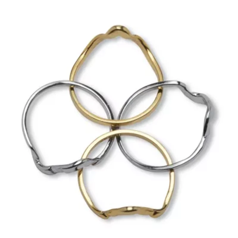 14k Yellow Gold-plated and Platinum-plated Endless Knot Puzzle Ring
