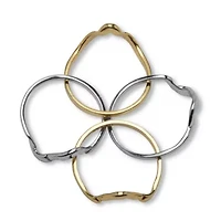 14k Yellow Gold-plated and Platinum-plated Endless Knot Puzzle Ring