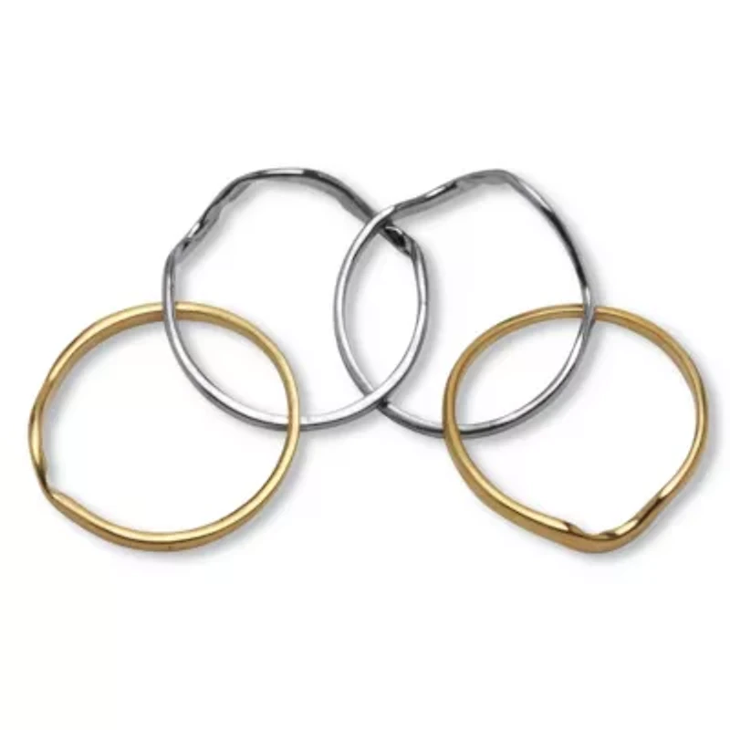 14k Gold-plated and Platinum-plated Two-tone Puzzle Ring