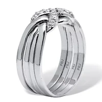 .27 TCW Round Cubic Zirconia Platinum-plated Puzzle Ring