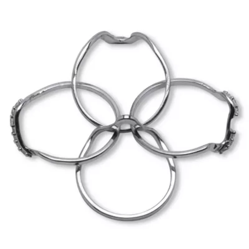 .27 TCW Round Cubic Zirconia Platinum-plated Puzzle Ring