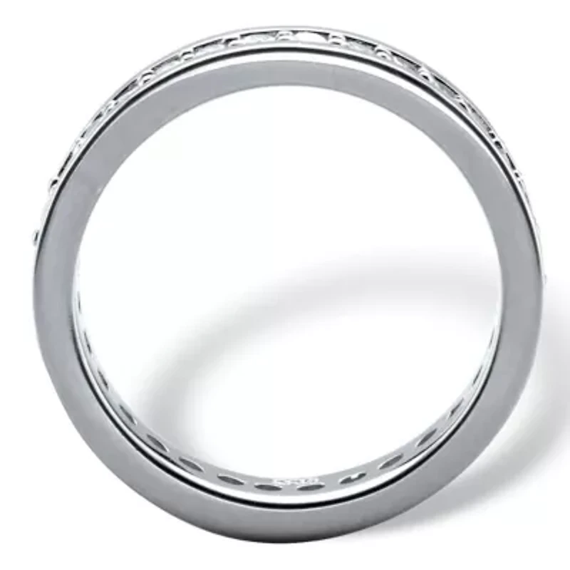 .80 TCW Round Cubic Zirconia Platinum-plated Silver Eternity Channel Ring