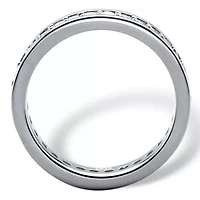 .80 TCW Round Cubic Zirconia Platinum-plated Silver Eternity Channel Ring