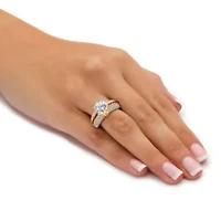 5.52 TCW Round CZ Ring Gold-Plated Sterling Silver