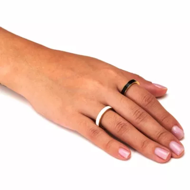 2-Piece Yellow Gold Ion-Plated Stainless Steel Enamel Bands