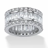 9.34 TCW Cubic Zirconia Eternity Band Platinum-plated Sterling Silver