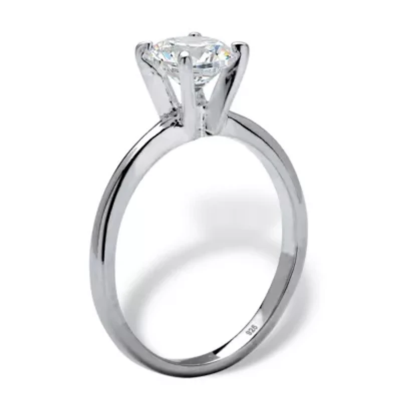 1.08 TCW Cubic Zirconia .925 Sterling Silver Engagement Solitaire Ring