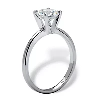 1.08 TCW Cubic Zirconia .925 Sterling Silver Engagement Solitaire Ring