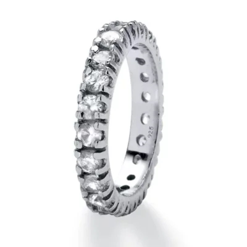 2 TCW Round Cubic Zirconia Eternity Band .925 Sterling Silver