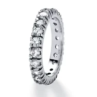 2 TCW Round Cubic Zirconia Eternity Band .925 Sterling Silver