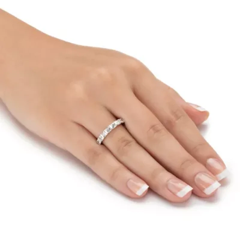 1.12 Cttw. Princess-Cut Cubic Zirconia Platinum-plated Sterling Silver Ring