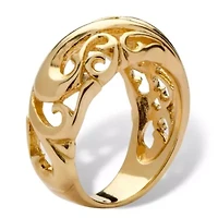 Gold-Plated Sterling Silver Swirl Dome Ring