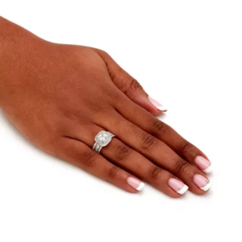 2.37 TCW Cubic Zirconia Bridal Set Gold-Plated Sterling Silver