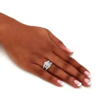 3.57 Cttw. Cubic Zirconia 2 Piece Bridal Ring Set .925 Sterling Silver