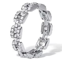 1.08 TCW Round Cubic Zirconia Sterling Silver Eternity Link Ring