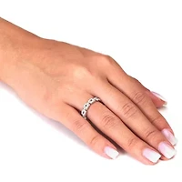 1.08 TCW Round Cubic Zirconia Sterling Silver Eternity Link Ring
