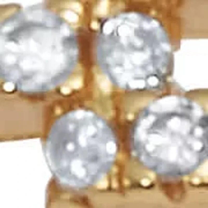 1.08 TCW Round Cubic Zirconia Yellow Gold-Plated Sterling Silver Eternity Ring