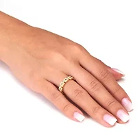 1.08 TCW Round Cubic Zirconia Yellow Gold-Plated Sterling Silver Eternity Ring