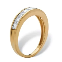 .81 TCW Channel-Set CZ Ring 18k Yellow Gold-plated Sterling Silver