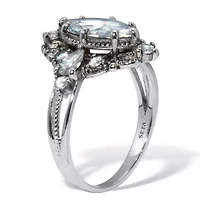 2.72 TCW Marquise Cut Cubic Zirconia Platinum-Plated Ring