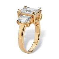 Emerald-Cut Birthstone Ring Gold-Plated
