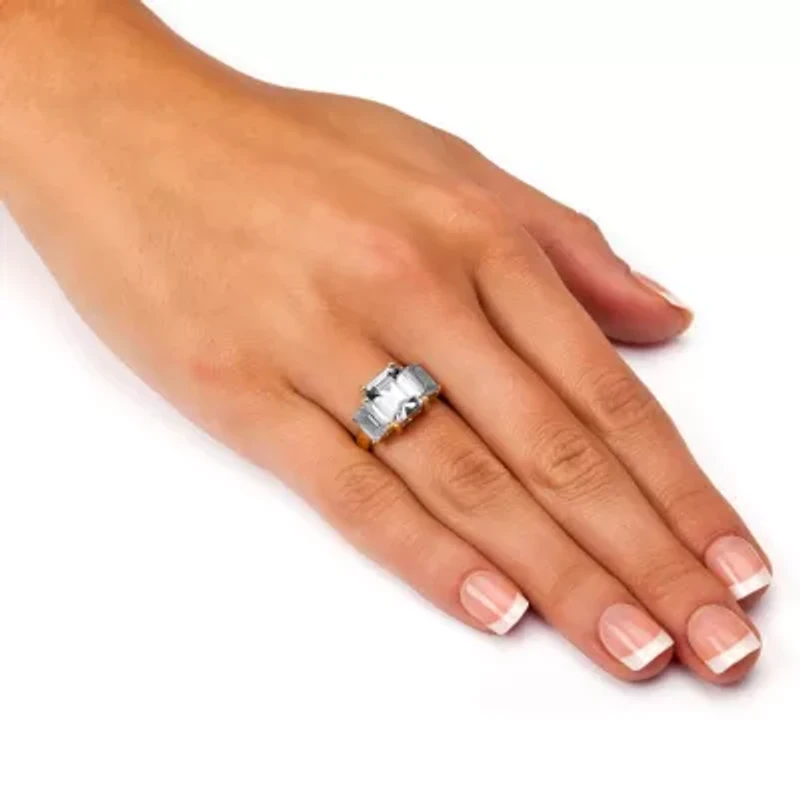 Emerald-Cut Birthstone Ring Gold-Plated