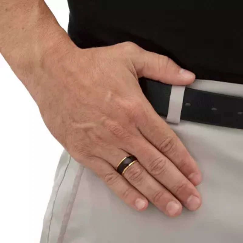 Wedding Band Black and Gold Ion-Plated Stainless Steel