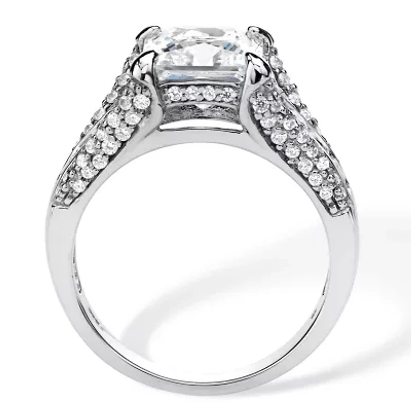 3.06 TCW Princess-Cut Cubic Zirconia Ring Platinum-plated Sterling Silver