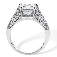 3.06 TCW Princess-Cut Cubic Zirconia Ring Platinum-plated Sterling Silver