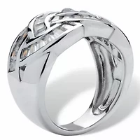 1.80 TCW Cubic Zirconia Channel-Set Ring Platinum-plated Sterling Silver