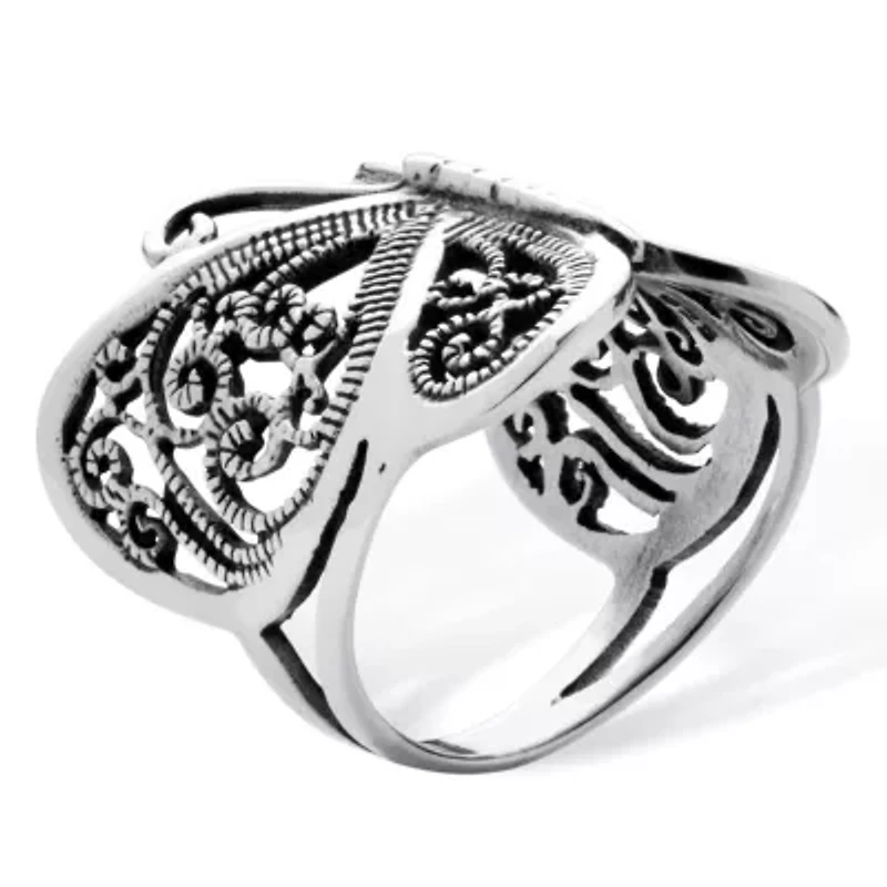 Filigree .925 Sterling Silver Butterfly Wrap Ring
