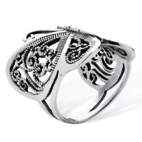 Filigree .925 Sterling Silver Butterfly Wrap Ring