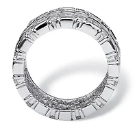 5.12 TCW Baguette CZ Eternity Band Platinum-plated Sterling Silver