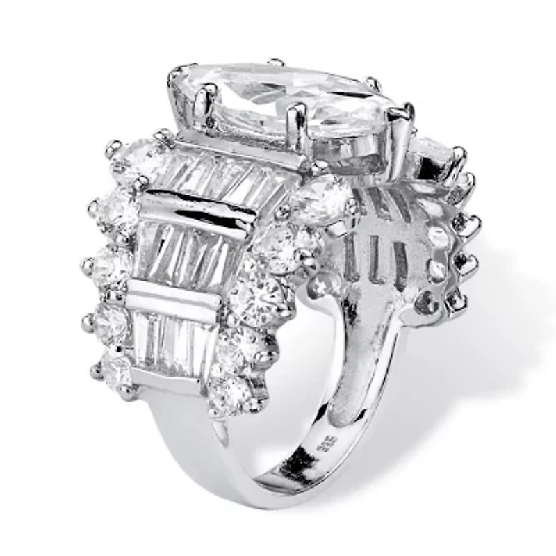 6.55 TCW Marquise-Cut Cubic Zirconia Ring .925 Sterling Silver
