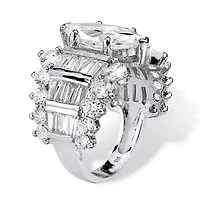 6.55 TCW Marquise-Cut Cubic Zirconia Ring .925 Sterling Silver