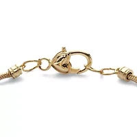 Simulated Birthstone Goldtone Charm Bracelet 8"
