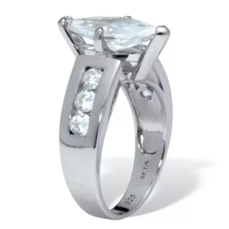 2.9 TCW Marquise-Cut Cubic Zirconia Sterling Silver Bridal Ring
