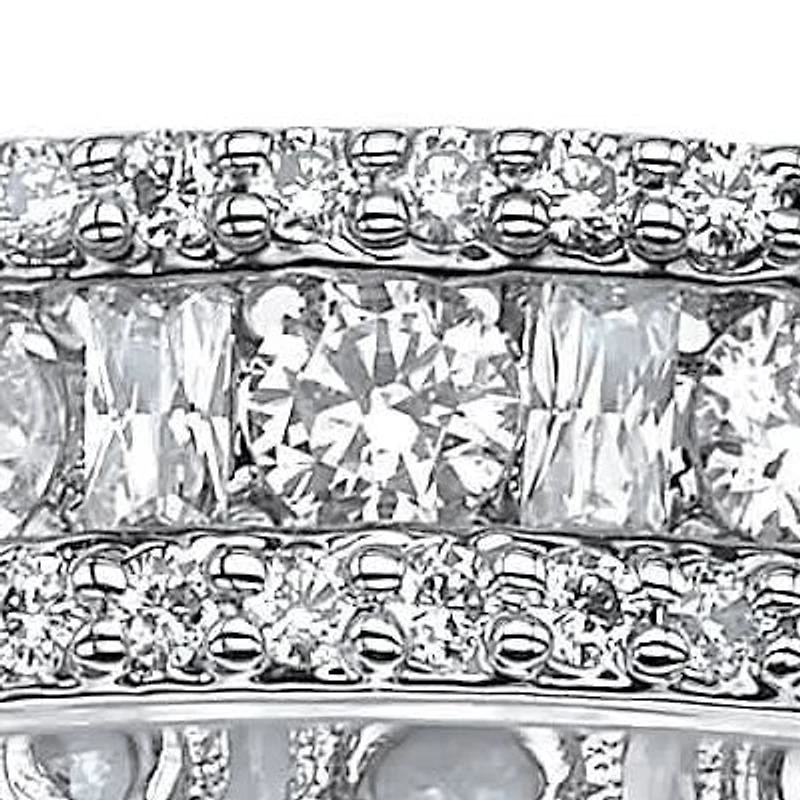 3.22 TCW Cubic Zirconia Eternity Ring Platinum-plated Sterling Silver