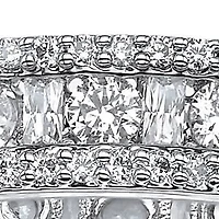 3.22 TCW Cubic Zirconia Eternity Ring Platinum-plated Sterling Silver
