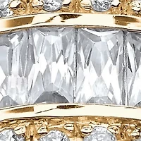 9.34 TCW Round and Emerald-Cut Cubic Zirconia Gold-Plated Eternity Band