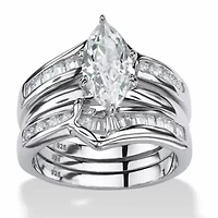 3.57 Cttw. Cubic Zirconia 2 Piece Bridal Ring Set .925 Sterling Silver