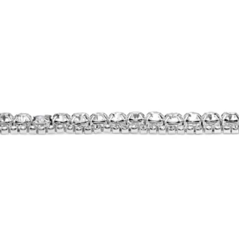 Birthstone Silvertone Tennis Bracelet 7"