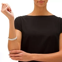 Birthstone Silvertone Tennis Bracelet 7"
