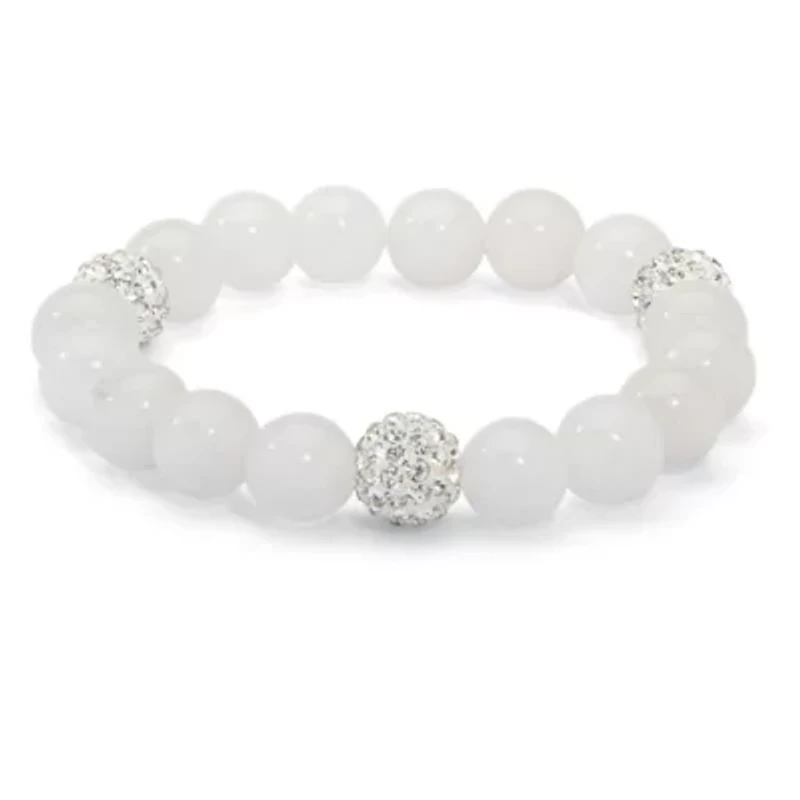 Agate & Simulated Birthstone Stretch Bracelet