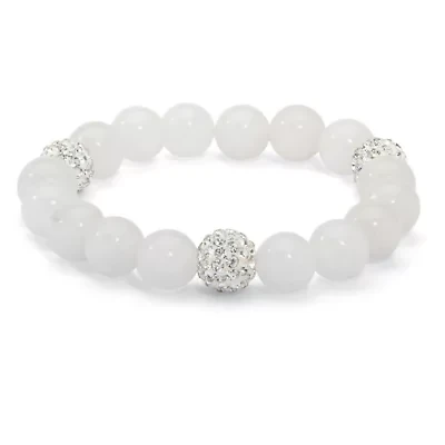Agate & Simulated Birthstone Stretch Bracelet