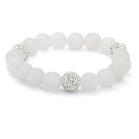 Agate & Simulated Birthstone Stretch Bracelet