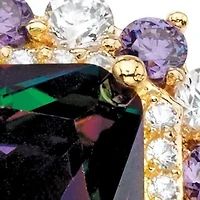 8.40 TCW Mystic Cubic Zirconia Gold-Plated Halo Cocktail Ring