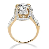 2.96 TCW Round Cubic Zirconia Ring 14k Yellow Gold-plated Sterling Silver