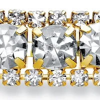 Goldtone Birthstone and Crystal Bracelet 7"
