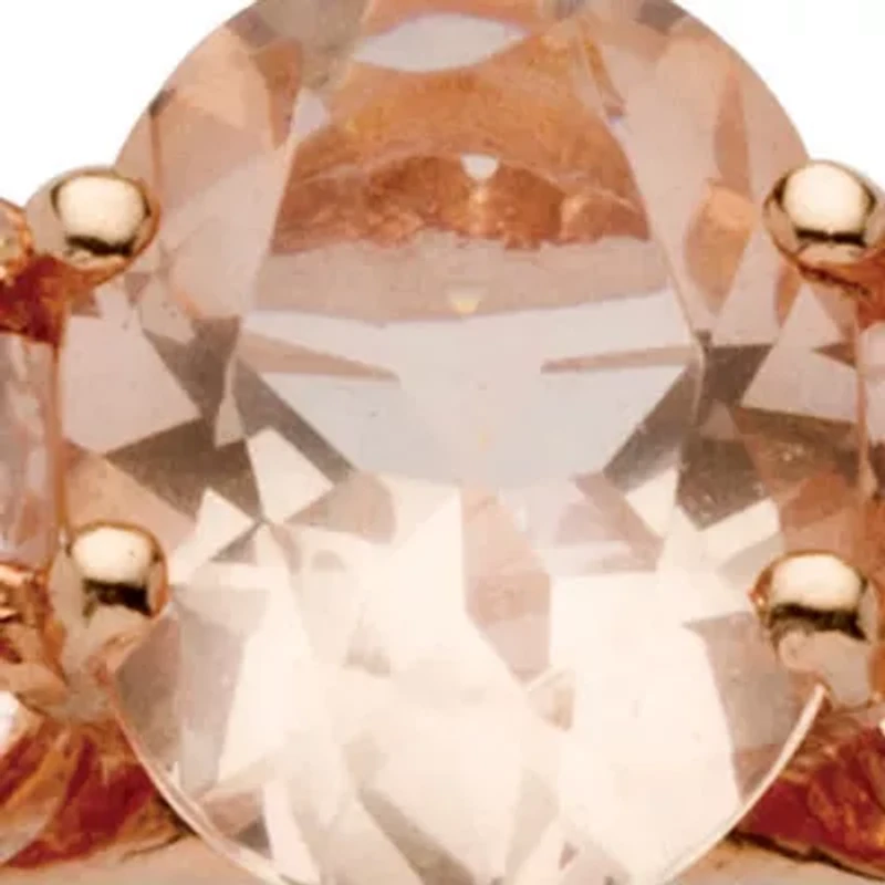 2.82 TCW Simulated Pink Morganite CZ 18k Rose Gold-Plated Sterling Silver Ring